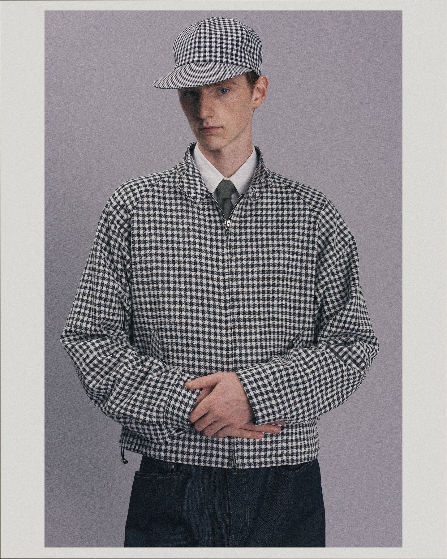 Gingham Harrington Blouson _ BLACK