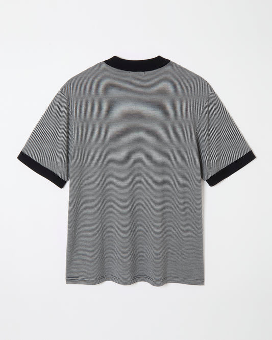 Mock-neck Wool T-shirt _ BORDER
