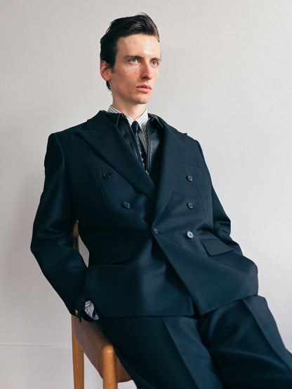 Black Wool Double Breasted Jacket _ BLACK