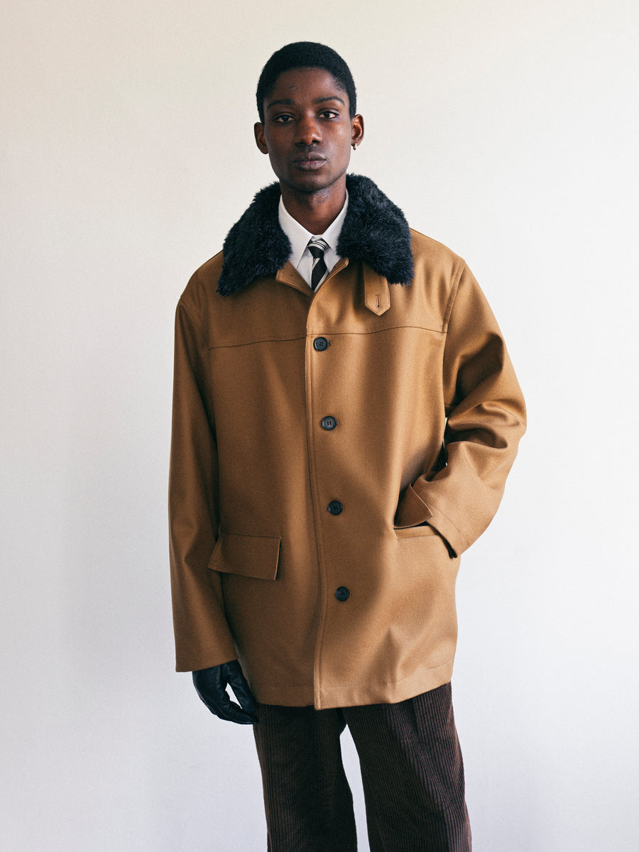 Wool Car Coat _ BROWN