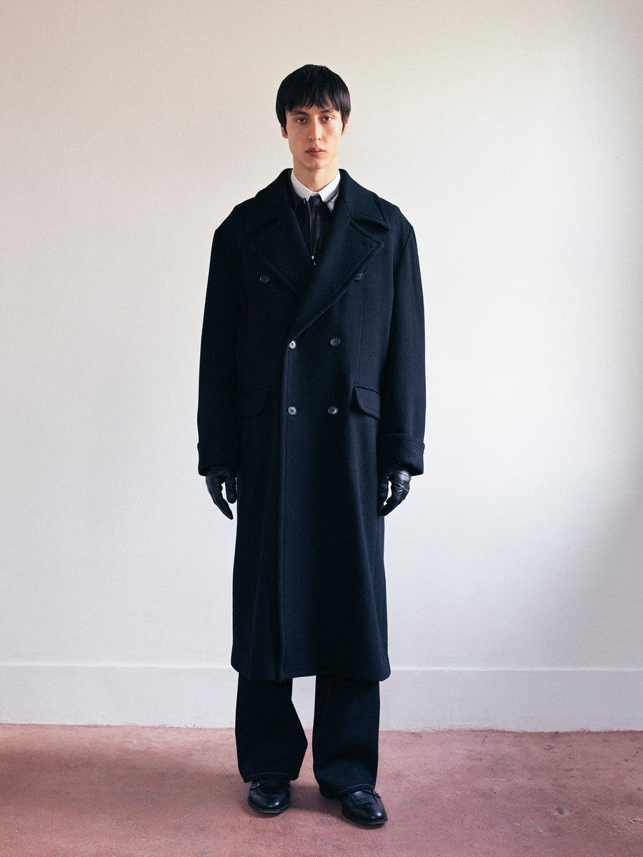 Tweed Long Coat _ BLACK