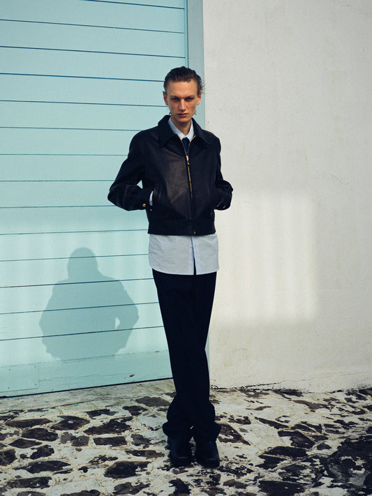 Wool Straight Trousers _ BLACK