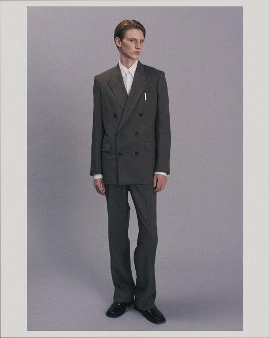 Wool Double Breasted Jacket _ GREY