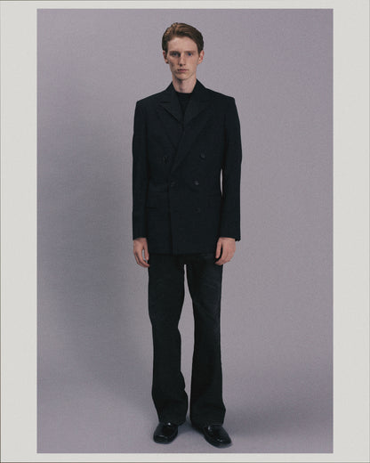 Wool Double Breasted Jacket _ BLACK