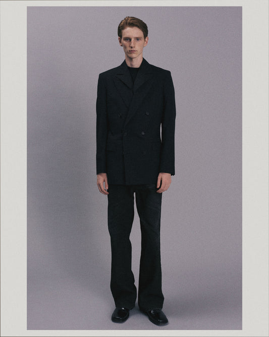 Wool Double Breasted Jacket _ BLACK