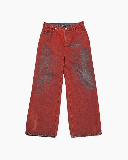 Flocky Straight Denim _ RED