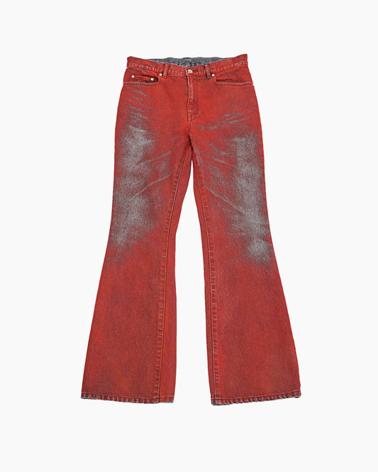 【SAMPLE】 Flocky Flare Denim _ RED