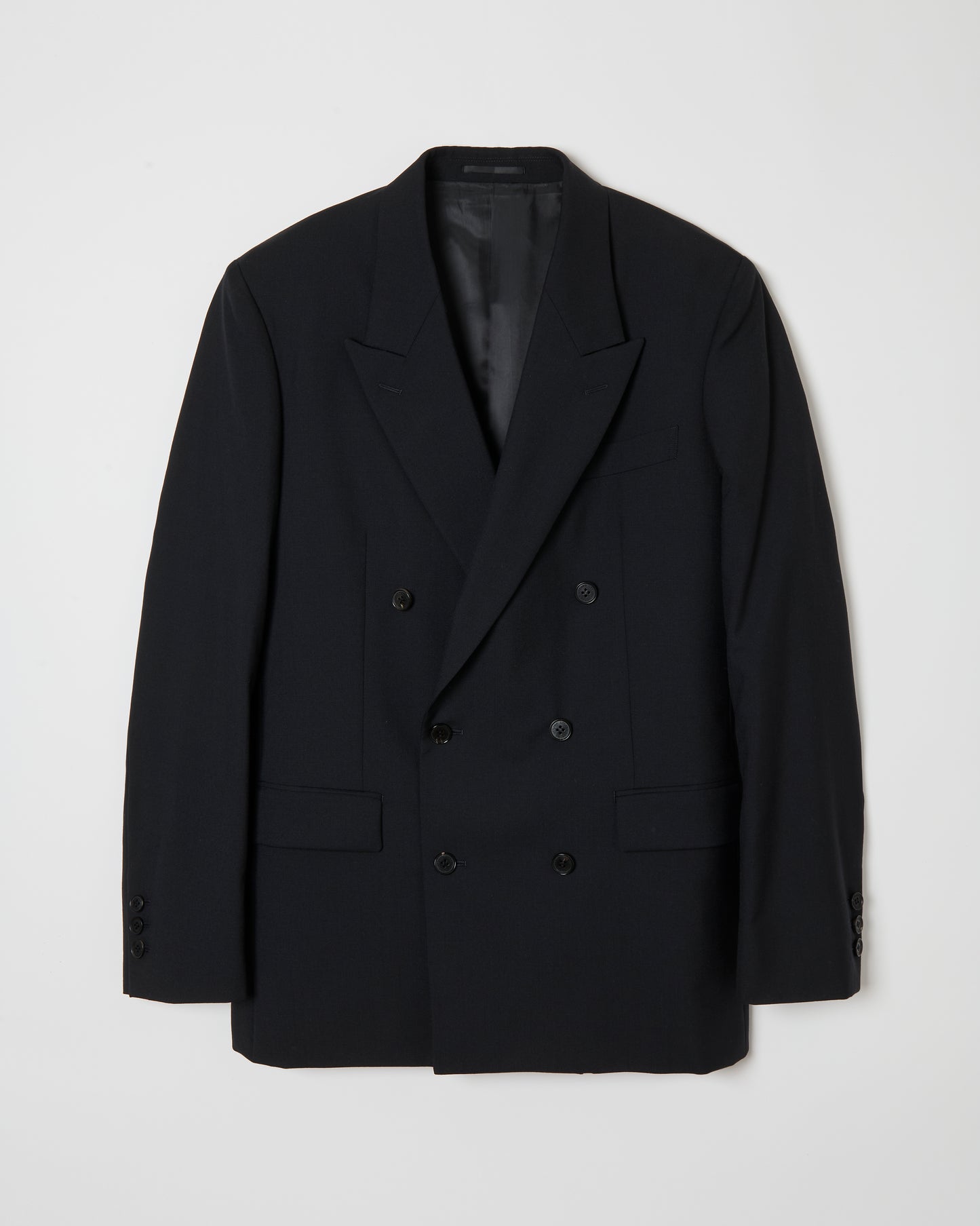 Wool Double Breasted Jacket _ BLACK