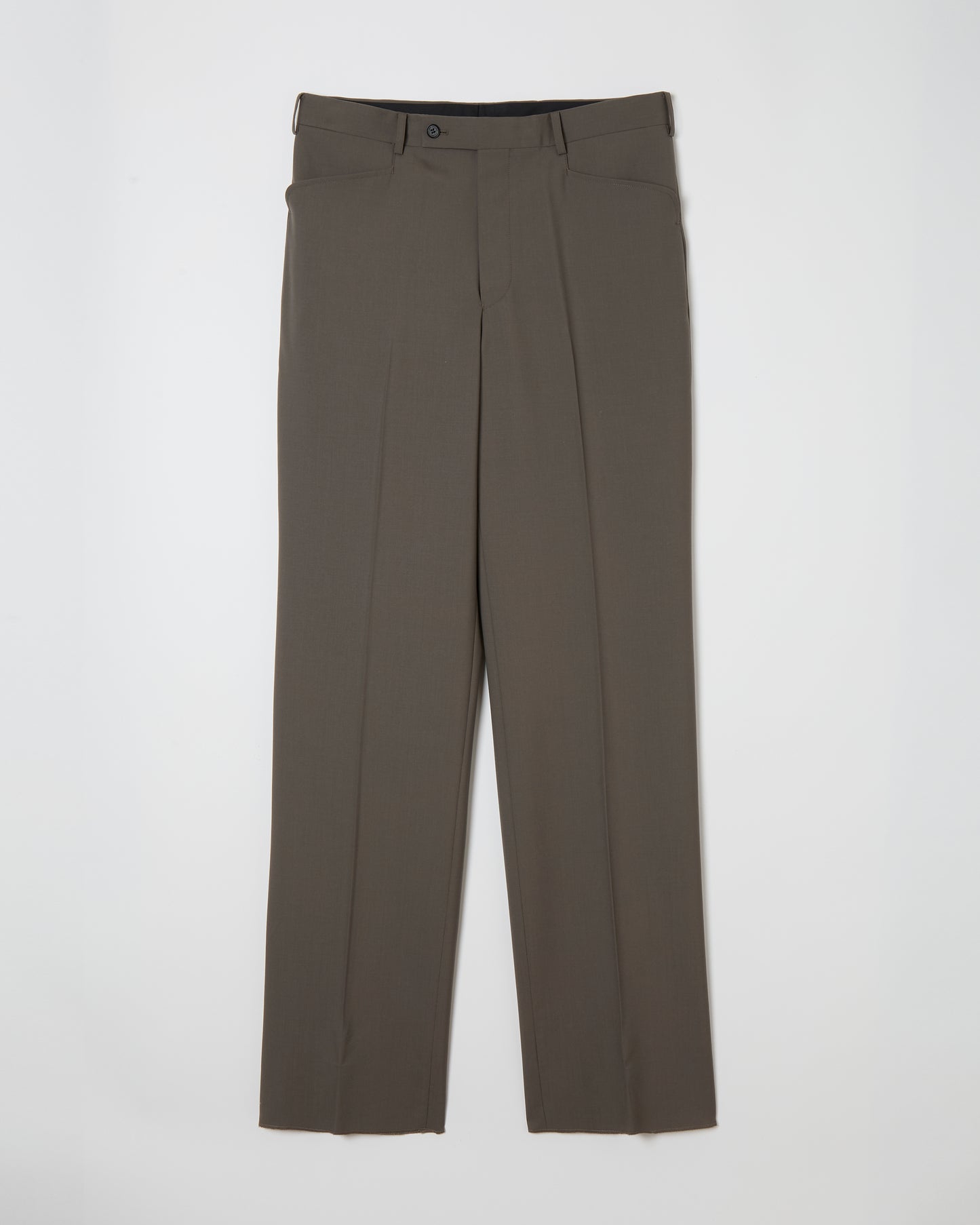 Wool Straight Trousers _ GREY