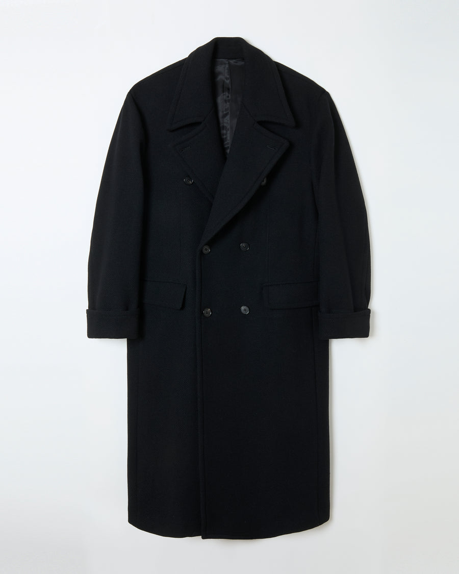 Tweed Long Coat _ BLACK