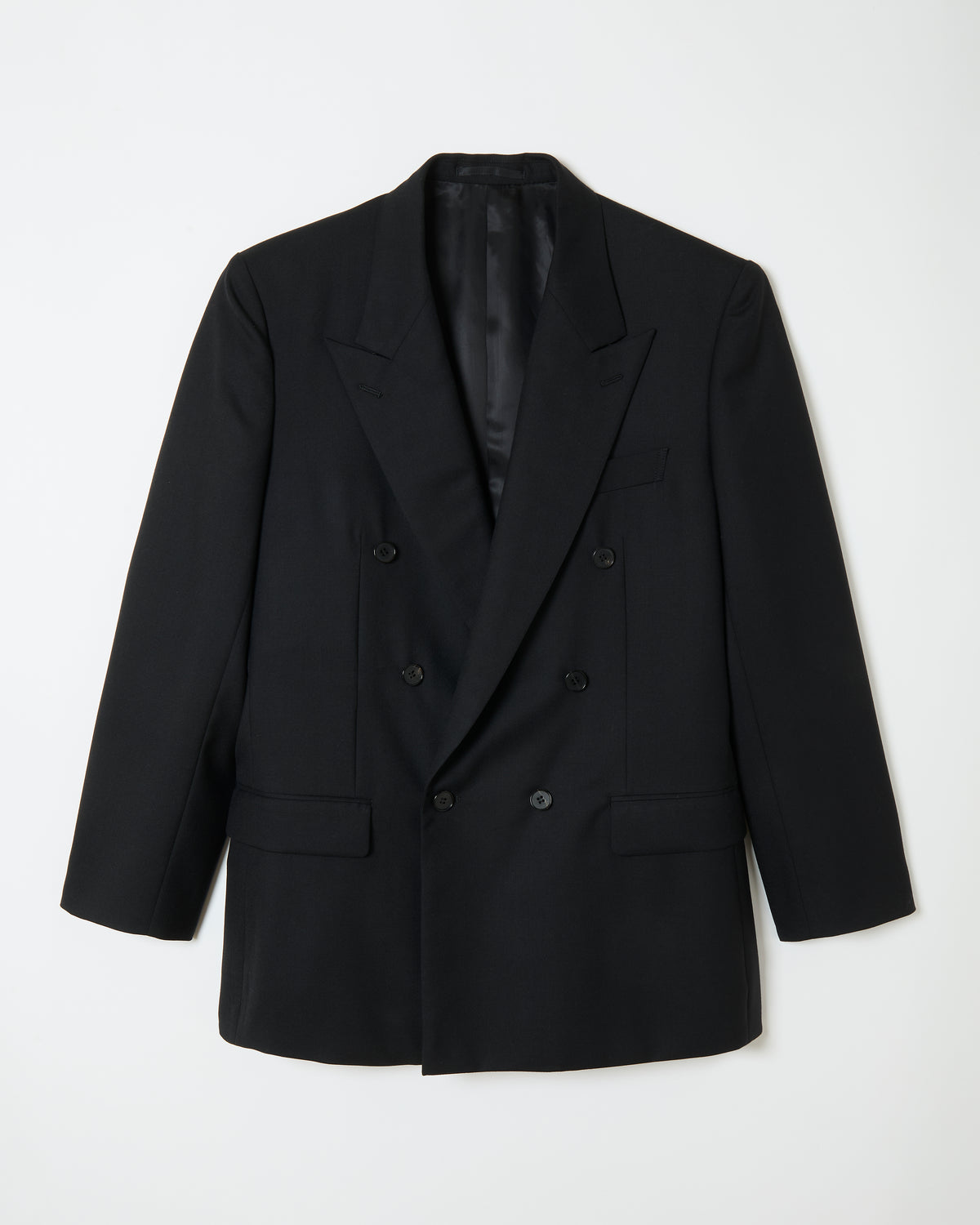 Black Wool Double Breasted Jacket _ BLACK