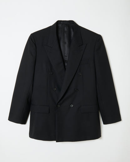Black Wool Double Breasted Jacket _ BLACK