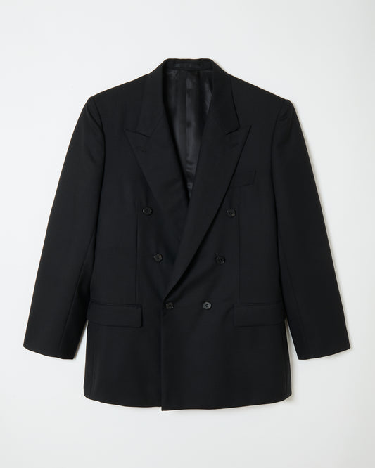 Black Wool Double Breasted Jacket _ BLACK