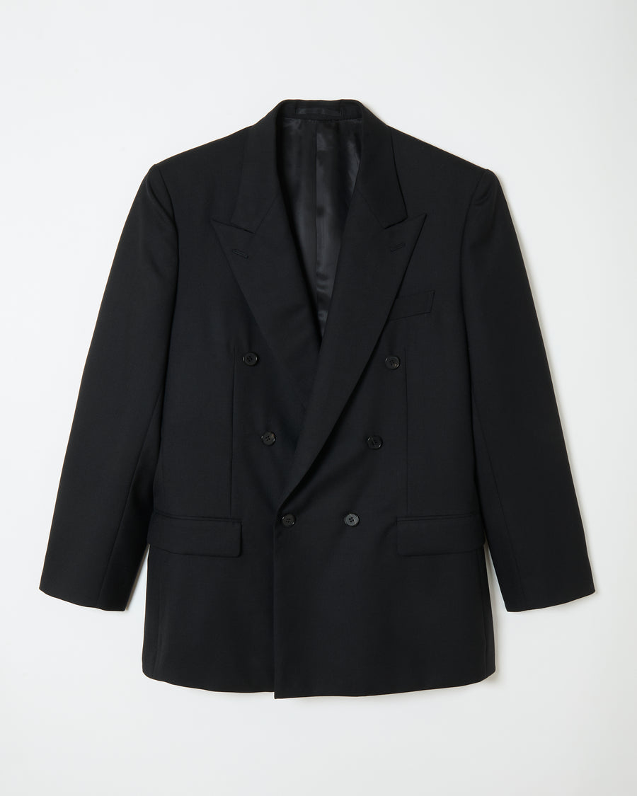 Black Wool Double Breasted Jacket _ BLACK