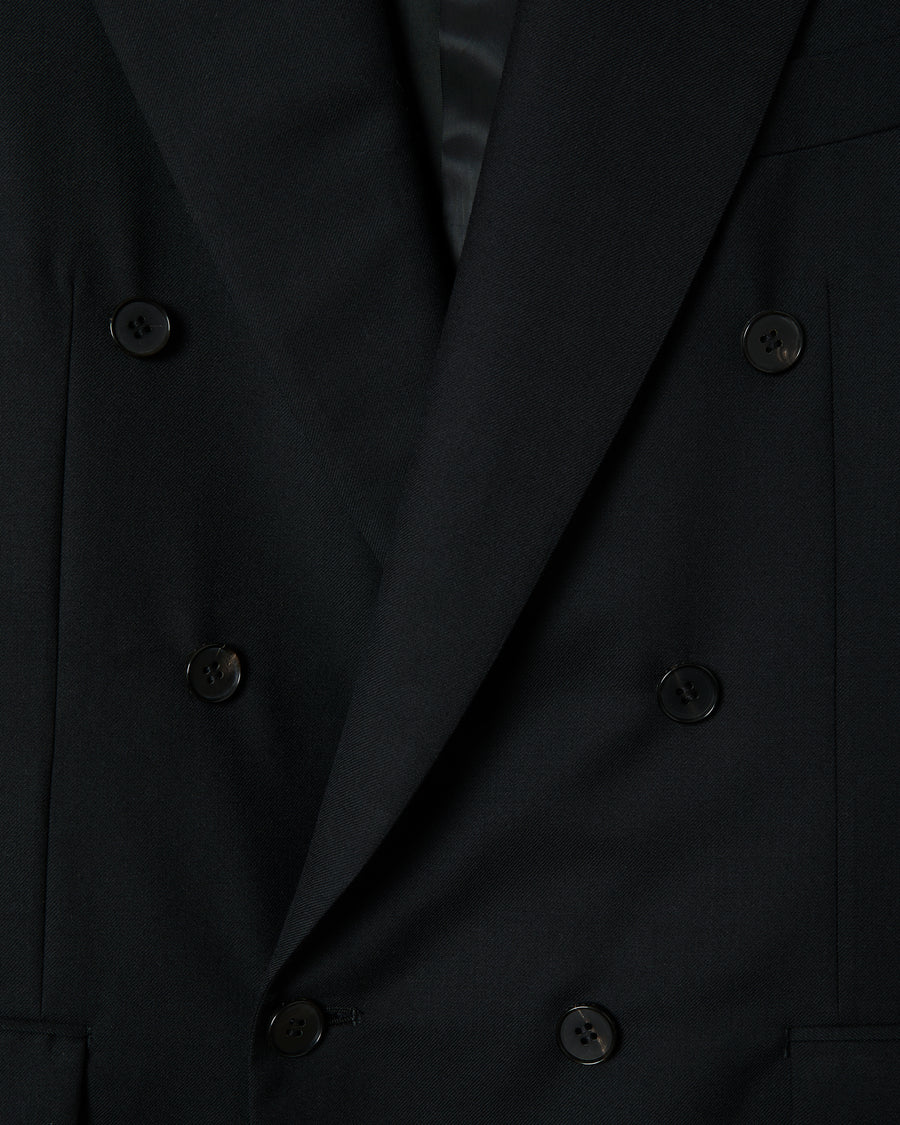 Black Wool Double Breasted Jacket _ BLACK