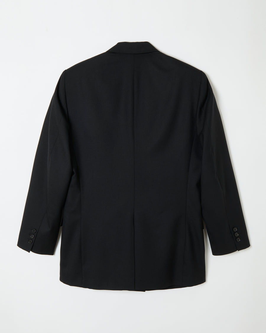 Black Wool Double Breasted Jacket _ BLACK