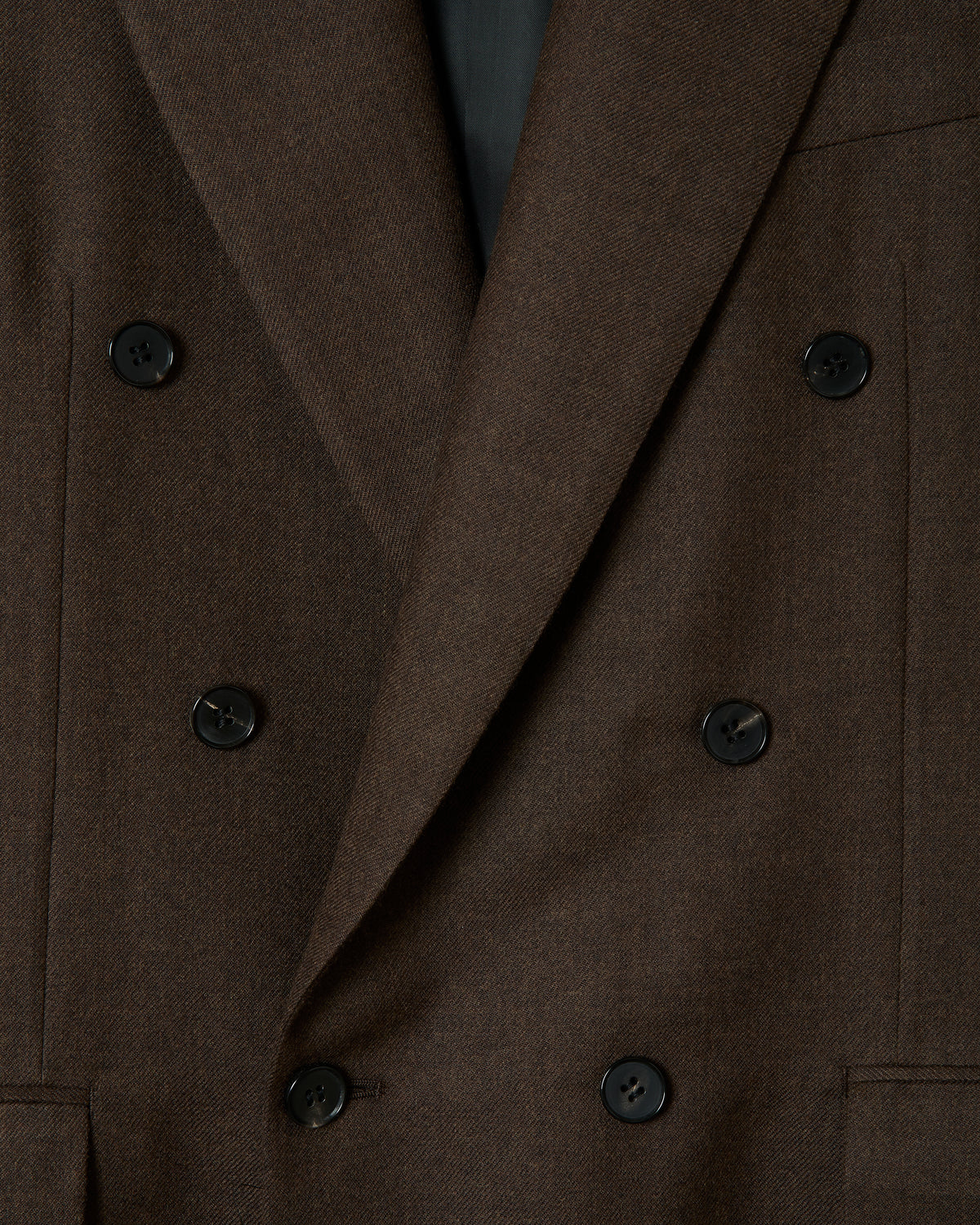 Wool Double Breasted Jacket _ BROWN