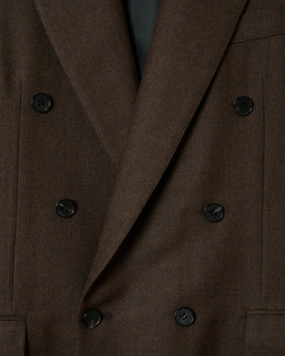 Wool Double Breasted Jacket _ BROWN