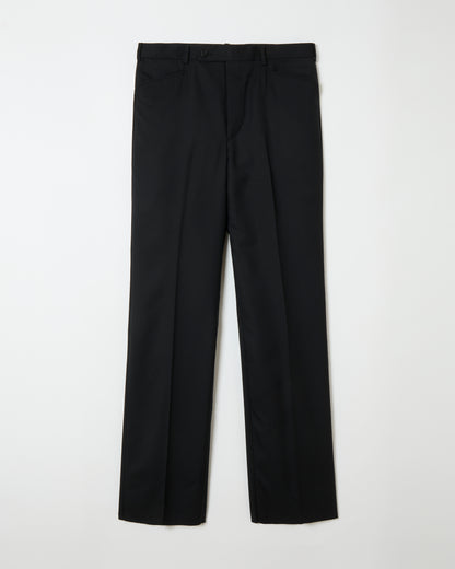 Black Wool Straight Trousers _ Black