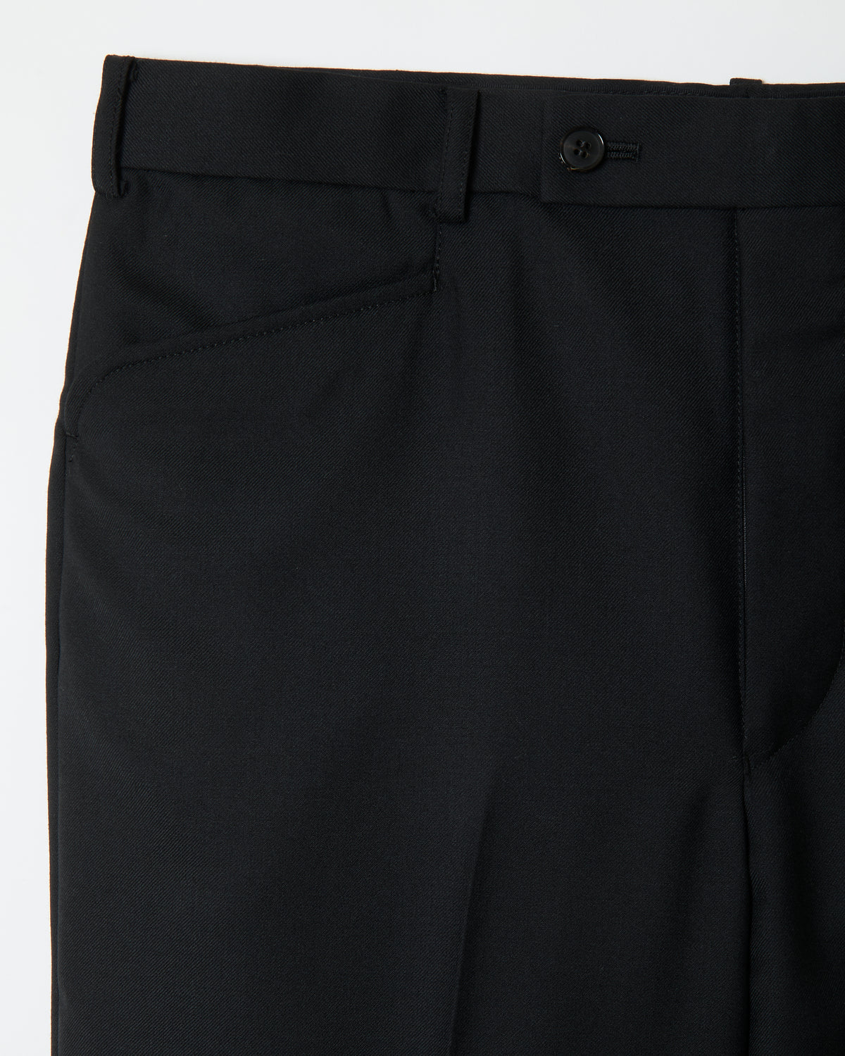Black Wool Straight Trousers _ Black