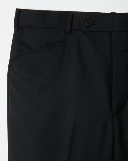 Black Wool Straight Trousers _ Black