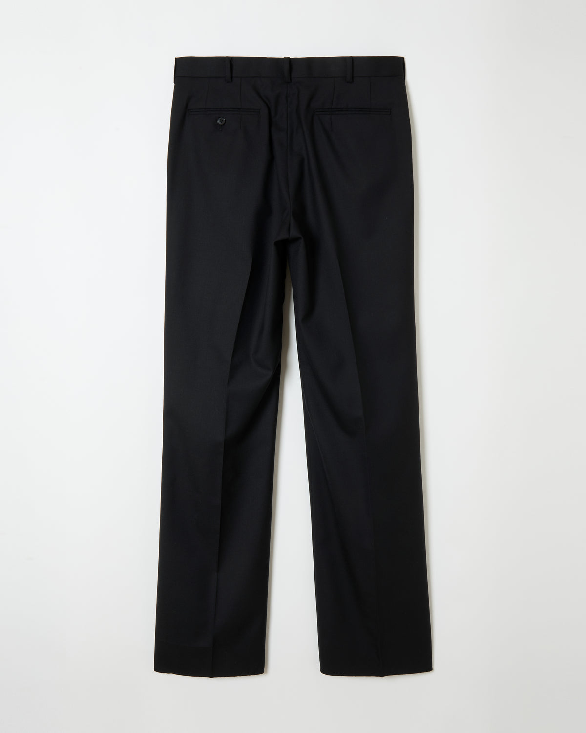 Black Wool Straight Trousers _ Black