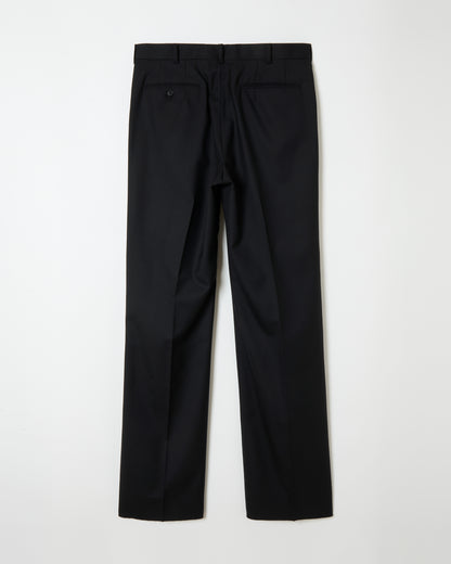 Black Wool Straight Trousers _ Black
