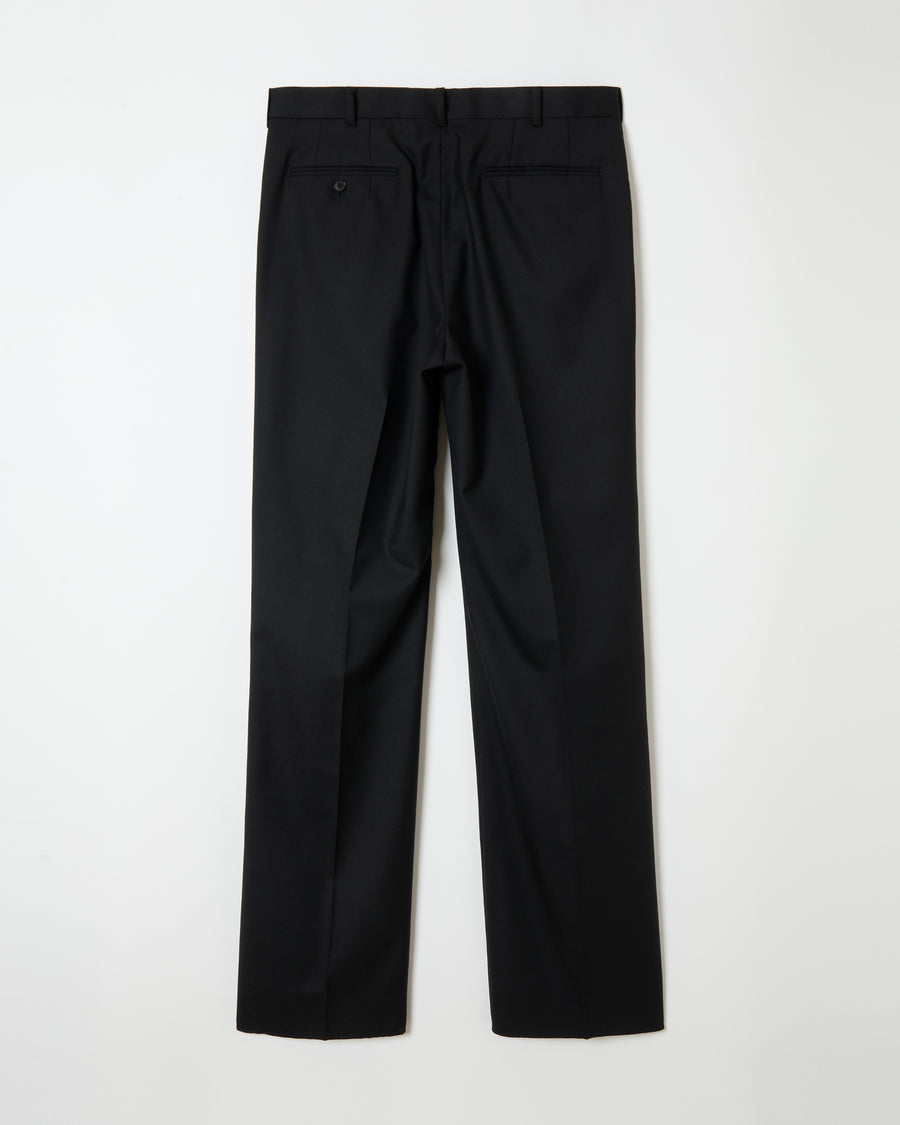 Black Wool Straight Trousers _ BLACK