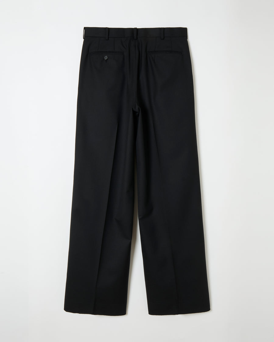 Black Wool Wide Trousers _ BLACK