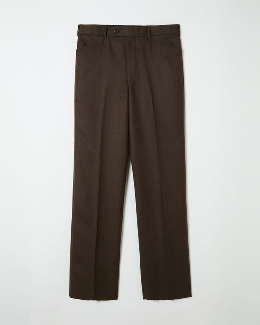 Wool Straight Trousers _ BROWN