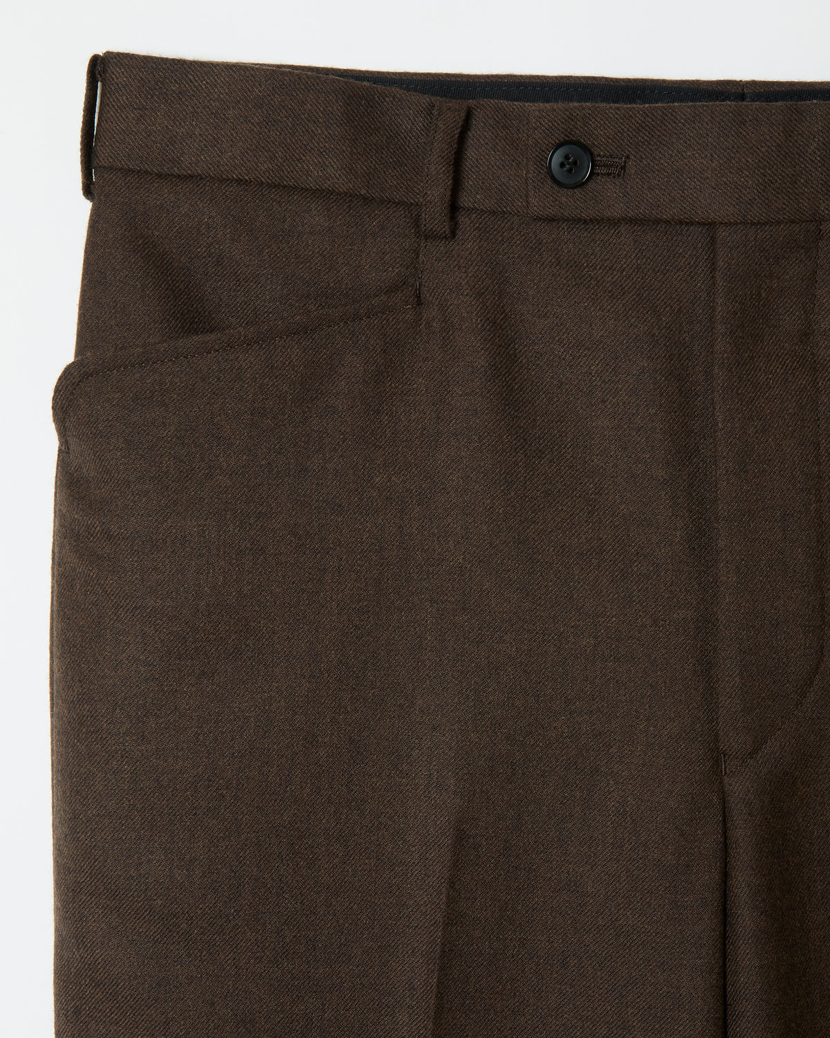 Wool Straight Trousers _ BROWN