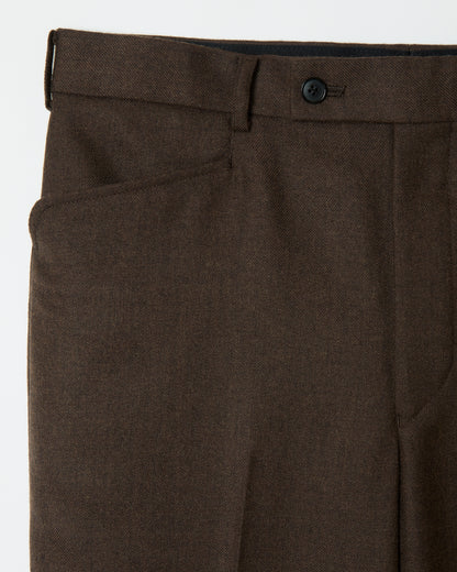 Wool Straight Trousers _ BROWN