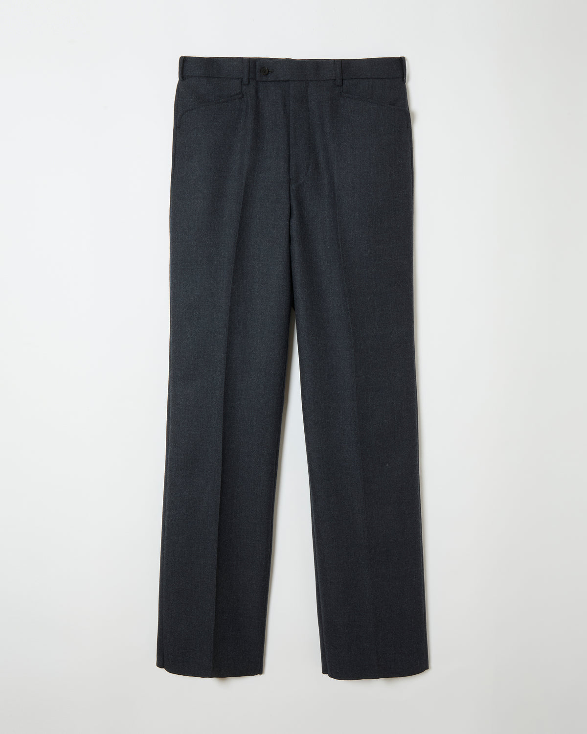 Wool Straight Trousers _ GREY