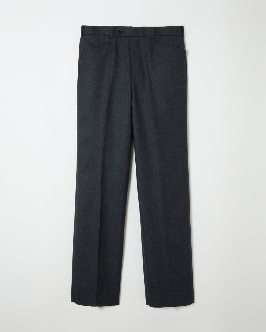 Wool Straight Trousers _ GREY