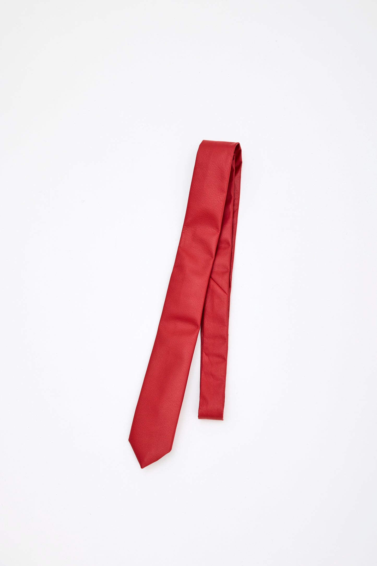 55mm Leather Tie _ RED