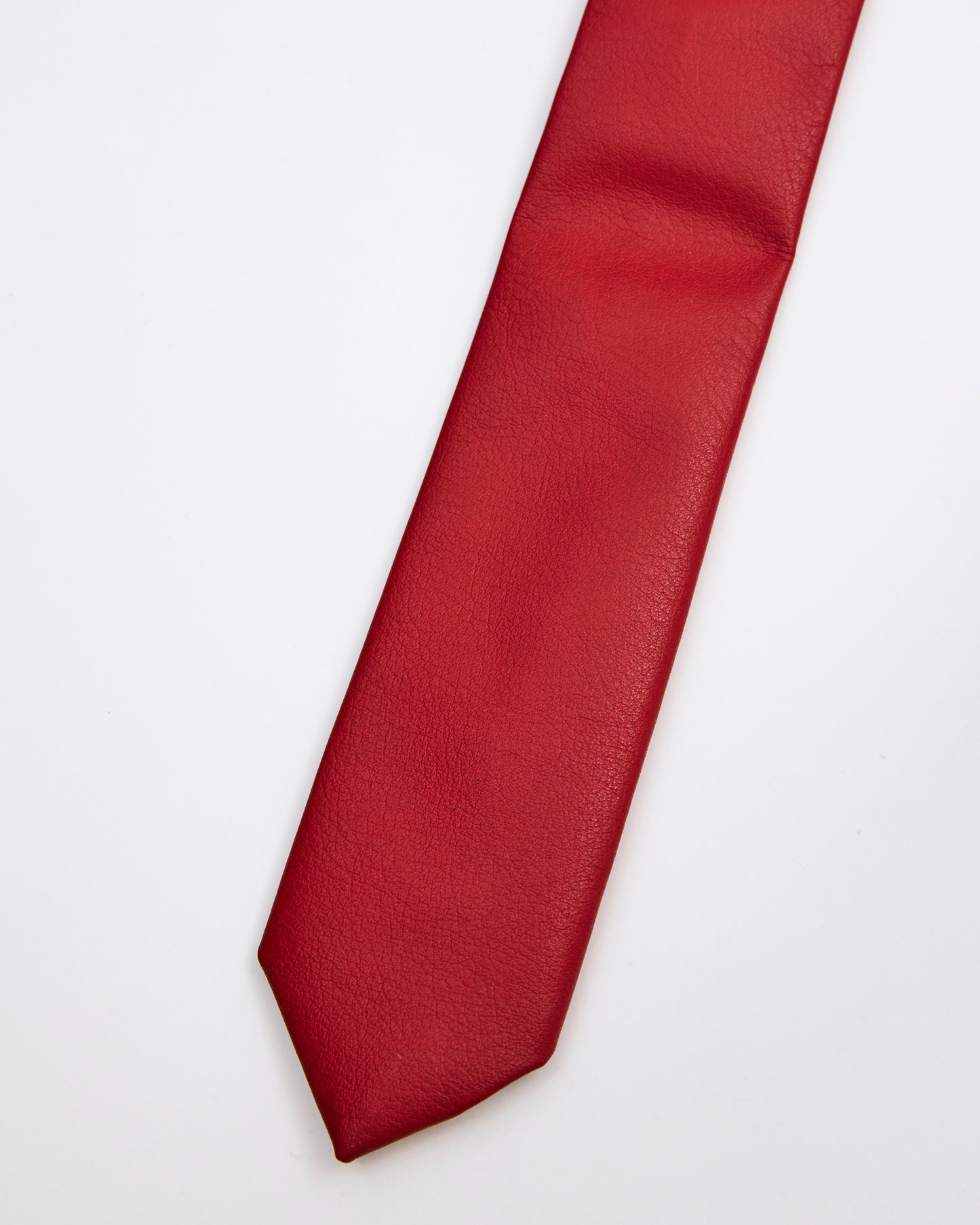 55mm Leather Tie _ RED