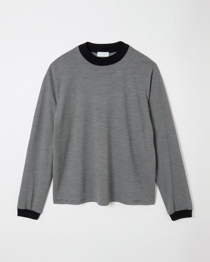 Mock-neck Wool Long T-shirt _ BORDER