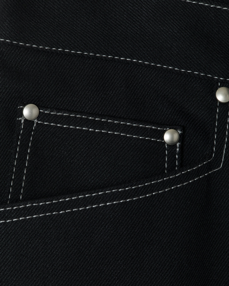 Raw Denim Pants _ BLACK