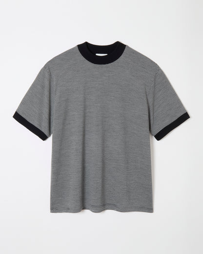 Mock-neck Wool T-shirt _ BORDER