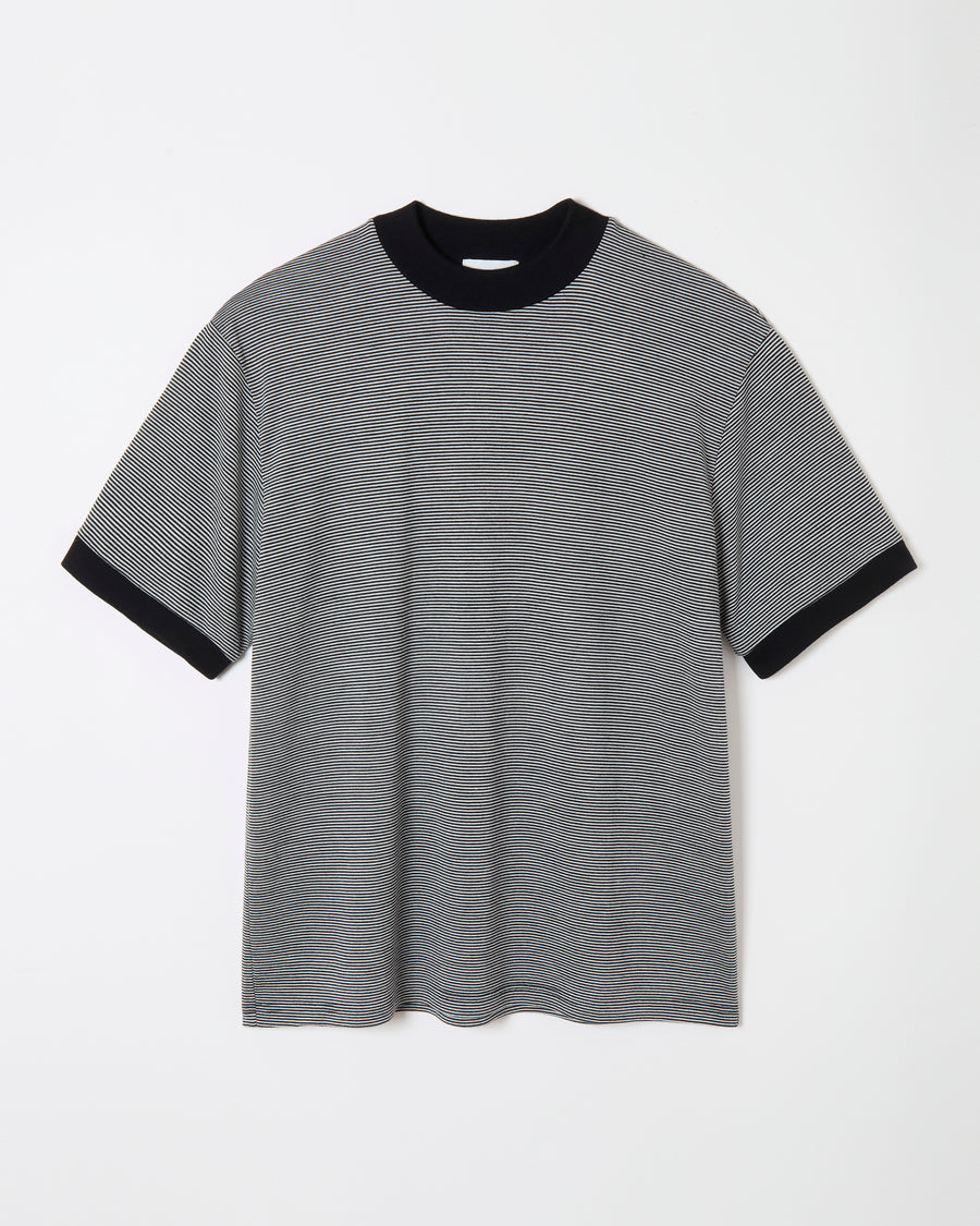 Mock-neck Wool T-shirt _ BORDER