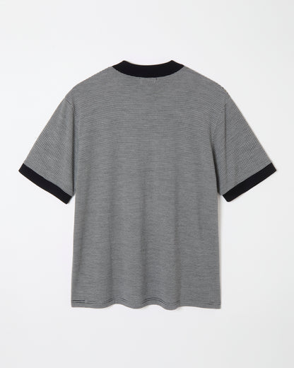 Mock-neck Wool T-shirt _ BORDER