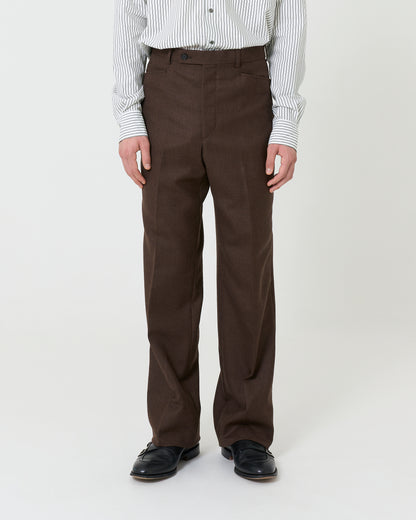 Wool Straight Trousers _ BROWN