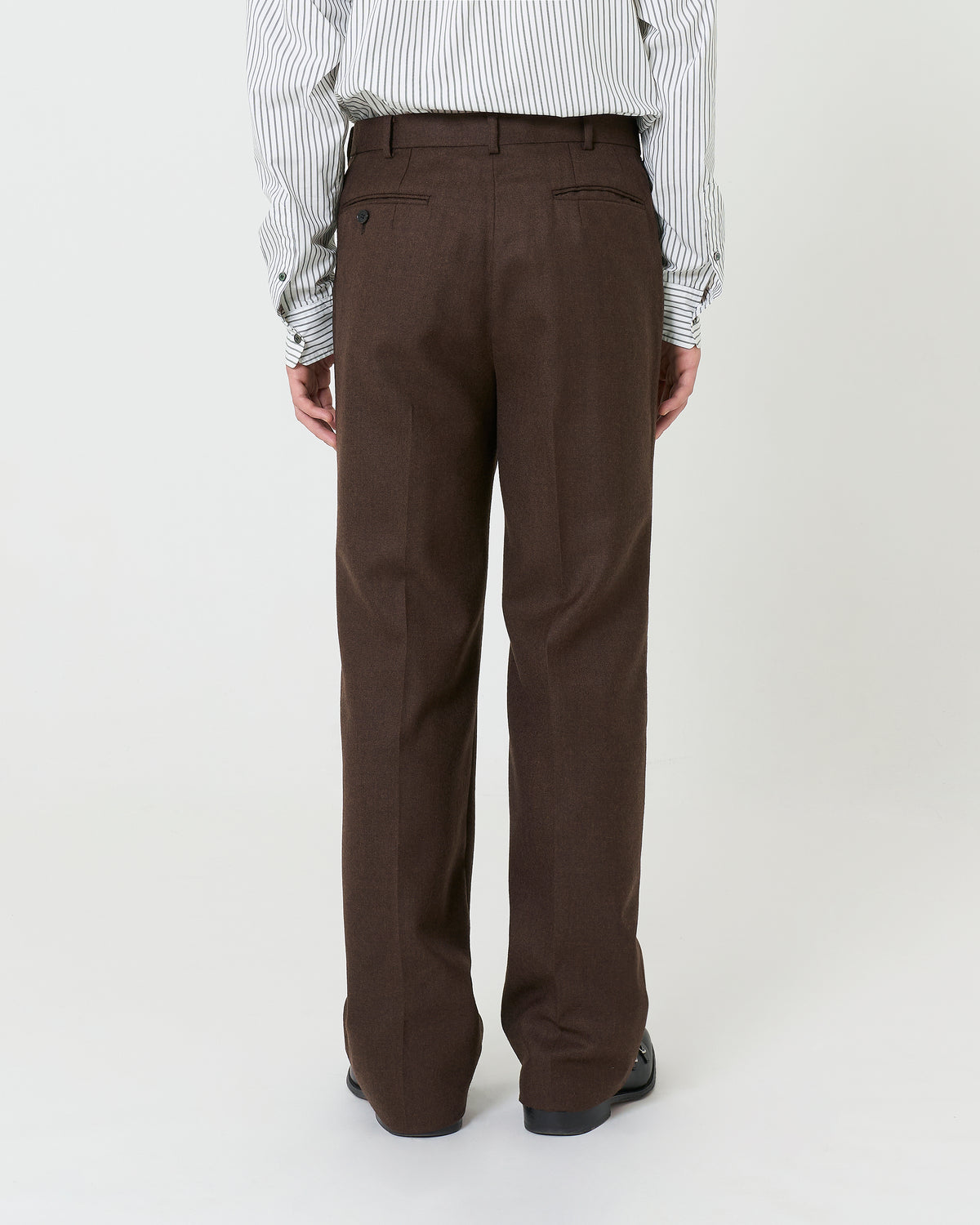 Wool Straight Trousers _ BROWN