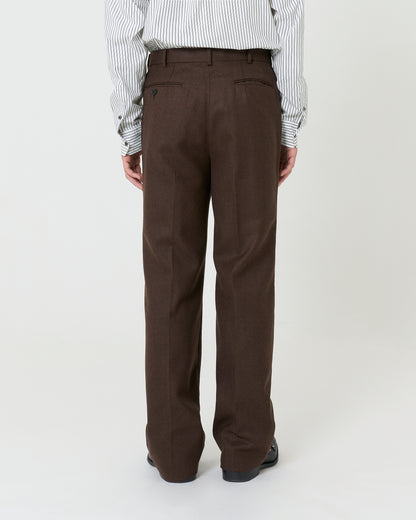 Wool Straight Trousers _ BROWN