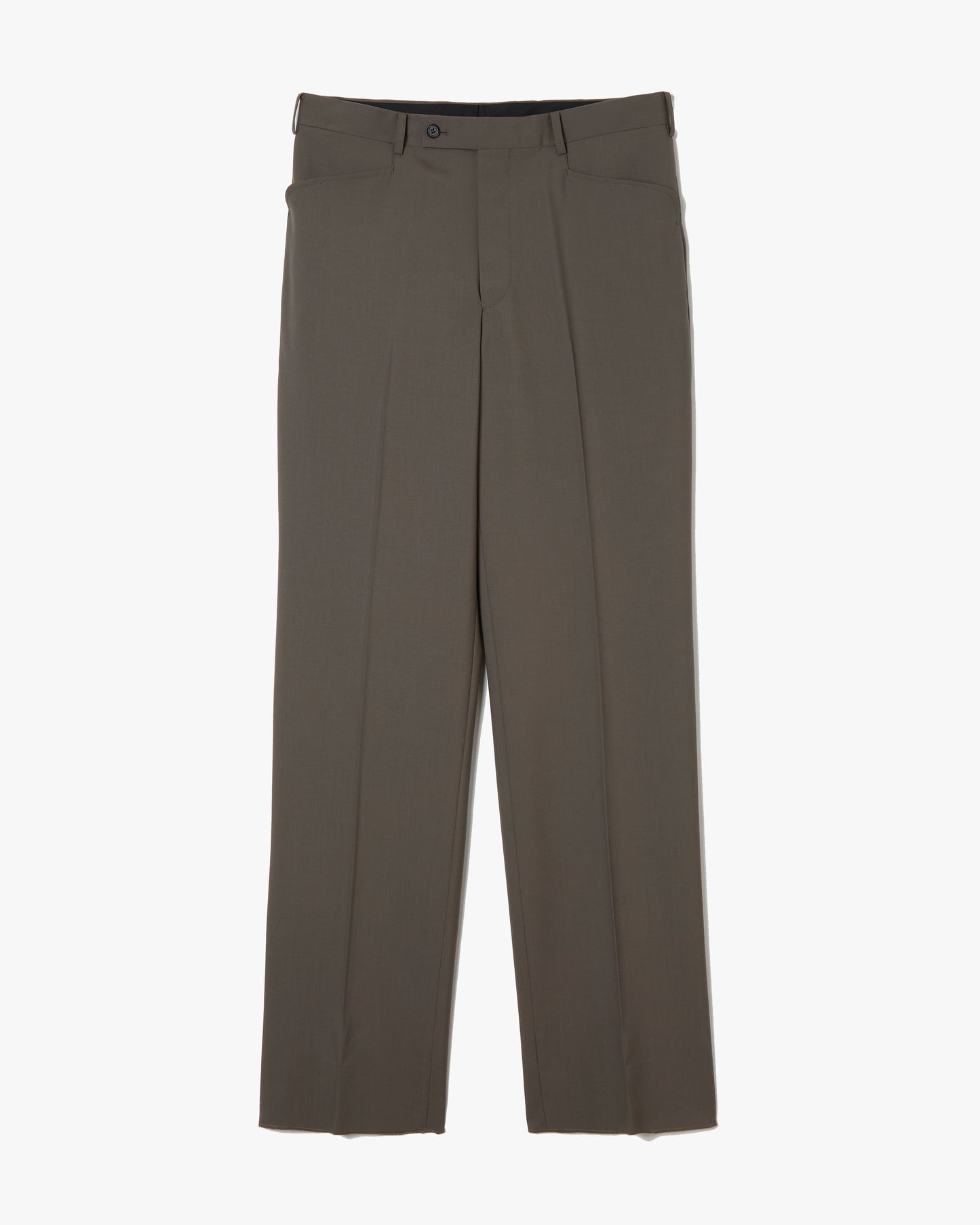 Wool Straight Trousers _ GREY