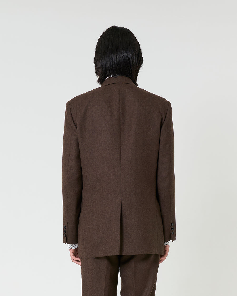 Wool Double Breasted Jacket _ BROWN