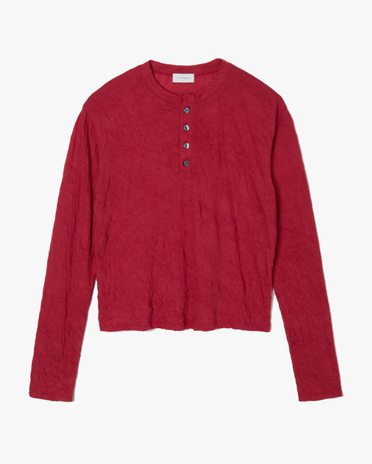 【SAMPLE】Henly-neck Long T-shirt _ Red