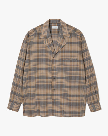 Notched Lapel Shirts _ Brown