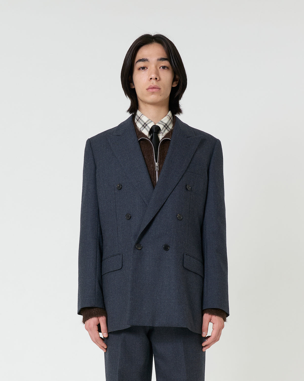 Wool Double Breasted Jacket _ GREY