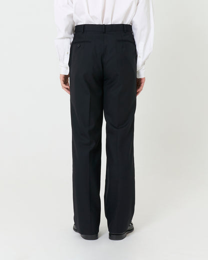 Black Wool Straight Trousers _ Black